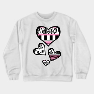 Baby Pink Y2K Busy Stripes Crewneck Sweatshirt